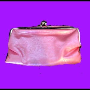 Pink Shimmer with Silver Clasp Clutch Handbag